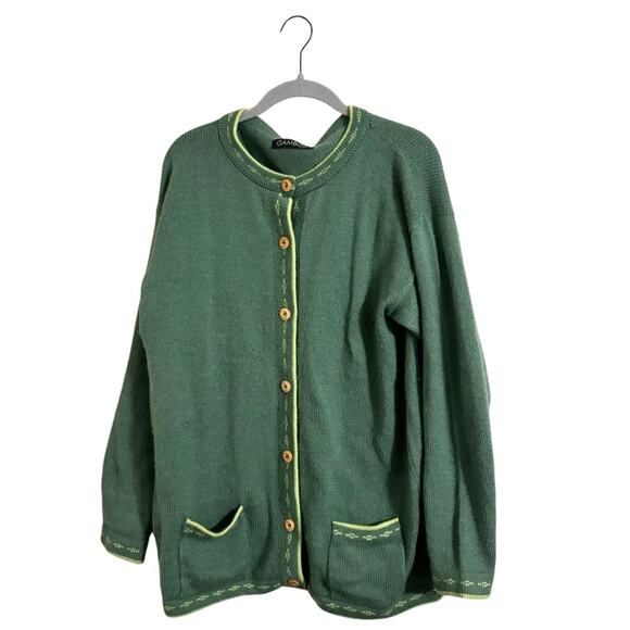 Gamboa Green Alpaca Pocket Cardigan Large - Picture 1 of 6